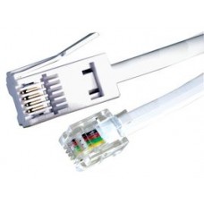 10m White BT Plug (BT431A) to RJ11 Plug Telephone Connection Lead